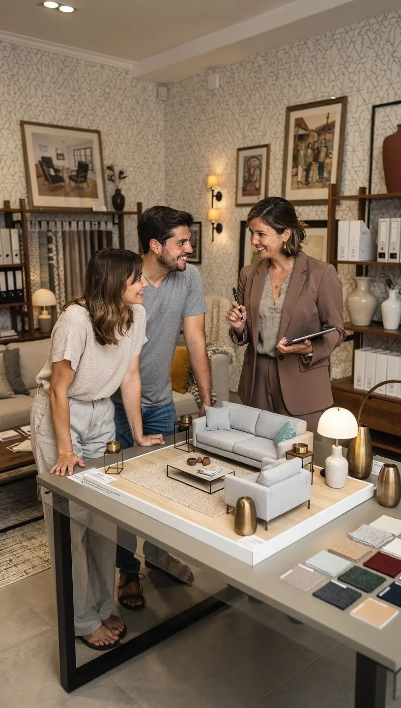 Espaço de consulta ao cliente acolhedor e inspirador.