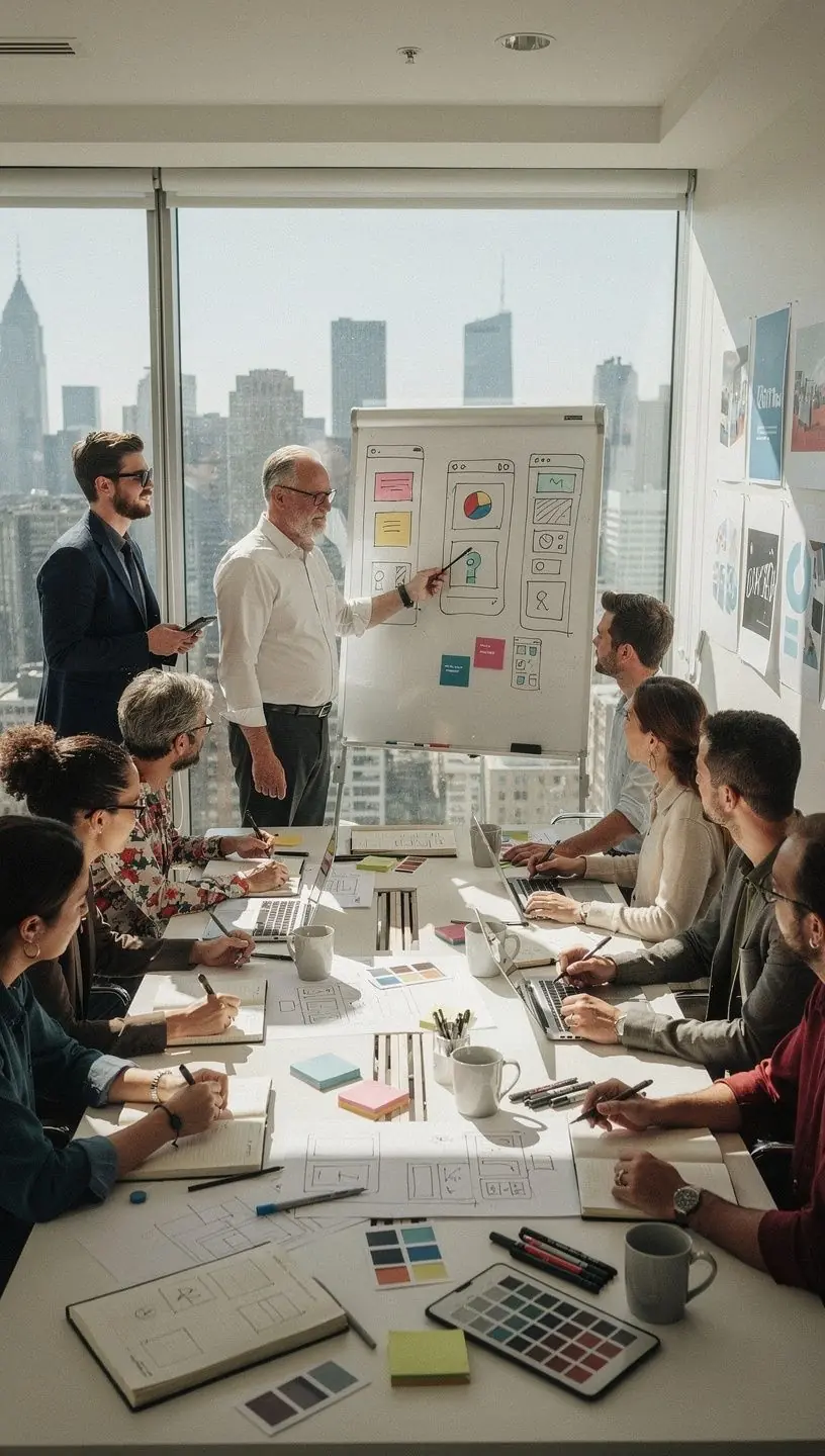 Showroom físico para engajamento com clientes em design de interiores.