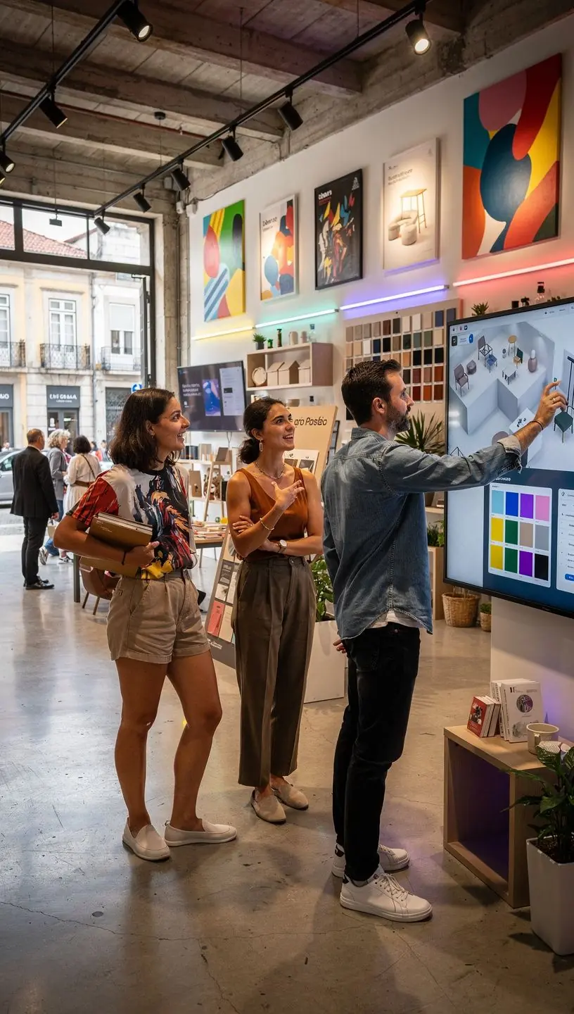 Tecnologia em consultas de design de interiores.