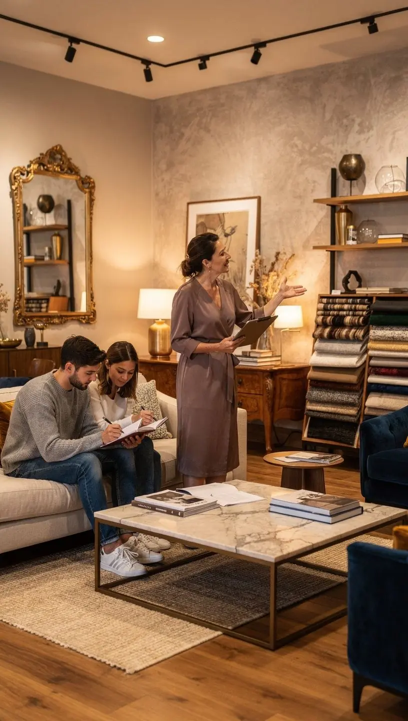 Tendências em exibição de design de interiores.